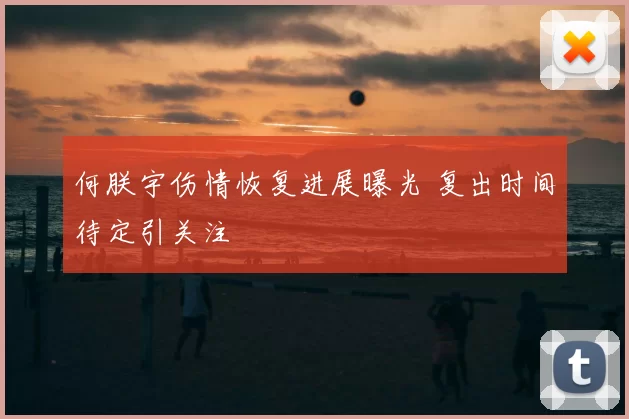 何朕宇伤情恢复进展曝光 复出时间待定引关注